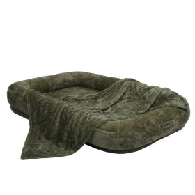 Human Dog Bed 71x47x12in Washable Extra Large Comfortable Pet Bed With Soft Blanket For Sleeping (Option: Default)