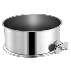 Stainless Steel Dog Bowl Pets Hanging Food Bowl Detachable Pet Cage Food Water Bowl with Clamp Holder (size: L)